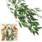 3 Pack (16.8ft) Artificial Willow Leaves Vines Twigs- Fake Silk Hanging Willow Plant Greenery Garland String for Indoor Wedding Party Crowns Wreath Decor, Outdoor Wall Garden Decoration
